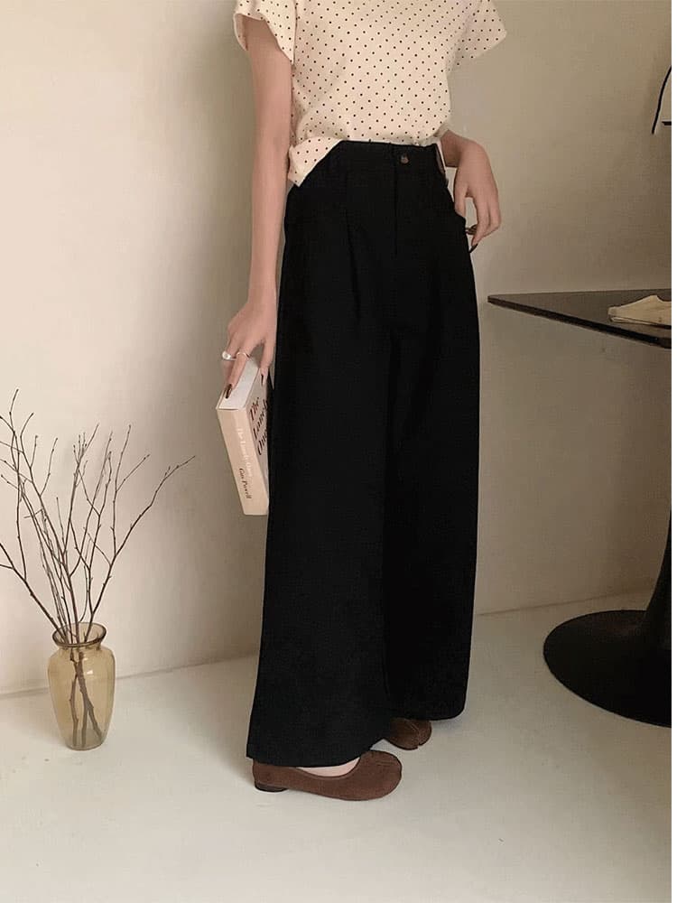 오래된 돈 바람 한 부서 미니멀리즘 화이트 와이드 레깅스 바지 긴 바지 여름 얇은 스타일 하이웨이스트 루즈핏 느긋한 바람 스트레이트 캐주얼 바지 상세 이미지 11