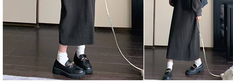 대 물품 가을 새로운 미니멀리즘 디자인 센스 작은 대중 가죽 베스트 빛 럭셔리 후드티 드레스 임산부 투피스 세트 상세 이미지 9