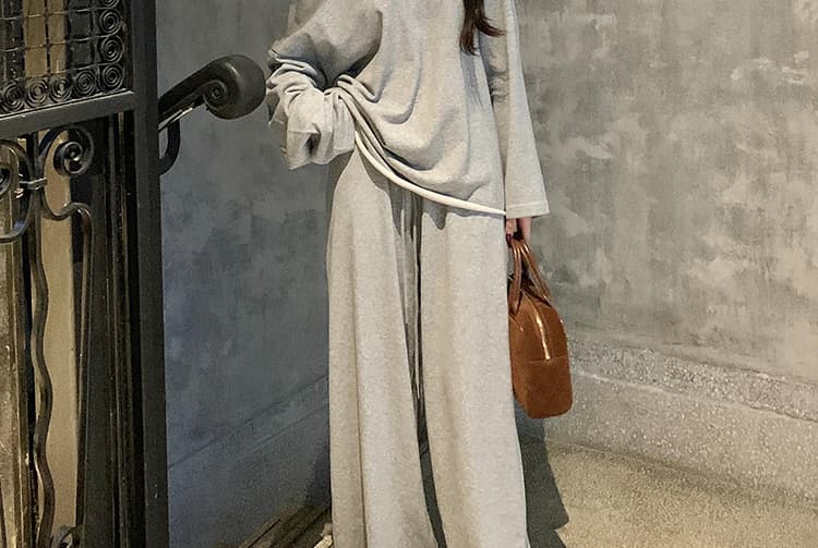 대 물품 한 부서 디자인 센스 임산부 세트 봄 가을 비스듬한 어깨 의류 느긋한 캐주얼 임산부 스트레이트 팬츠 투피스 세트 상세 이미지 19