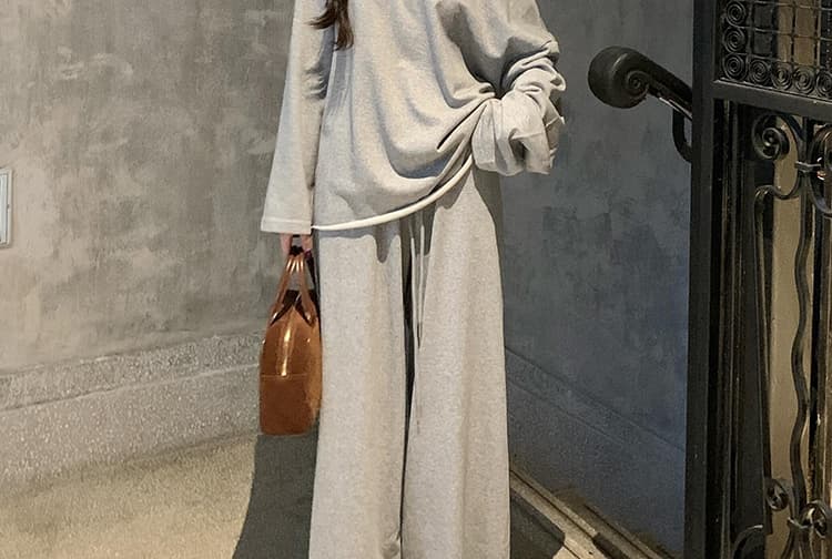 대 물품 한 부서 디자인 센스 임산부 세트 봄 가을 비스듬한 어깨 의류 느긋한 캐주얼 임산부 스트레이트 팬츠 투피스 세트 상세 이미지 21