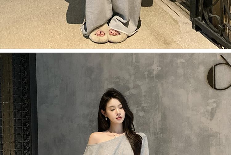 대 물품 한 부서 디자인 센스 임산부 세트 봄 가을 비스듬한 어깨 의류 느긋한 캐주얼 임산부 스트레이트 팬츠 투피스 세트 상세 이미지 22