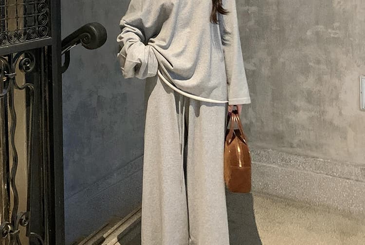 대 물품 한 부서 디자인 센스 임산부 세트 봄 가을 비스듬한 어깨 의류 느긋한 캐주얼 임산부 스트레이트 팬츠 투피스 세트 상세 이미지 23