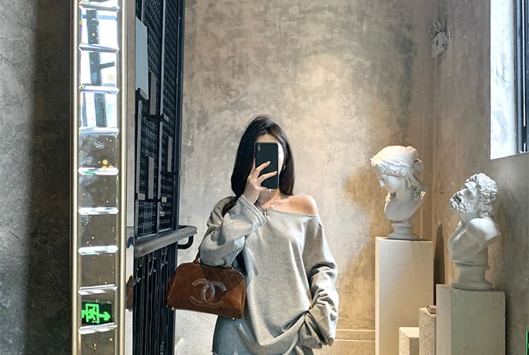 대 물품 한 부서 디자인 센스 임산부 세트 봄 가을 비스듬한 어깨 의류 느긋한 캐주얼 임산부 스트레이트 팬츠 투피스 세트 상세 이미지 29