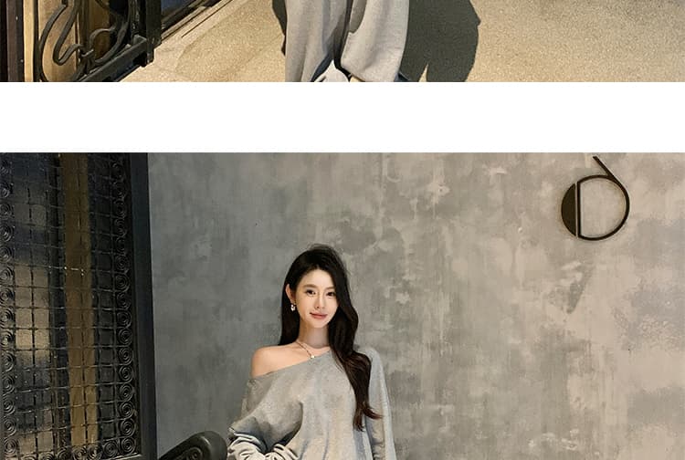 대 물품 한 부서 디자인 센스 임산부 세트 봄 가을 비스듬한 어깨 의류 느긋한 캐주얼 임산부 스트레이트 팬츠 투피스 세트 상세 이미지 36