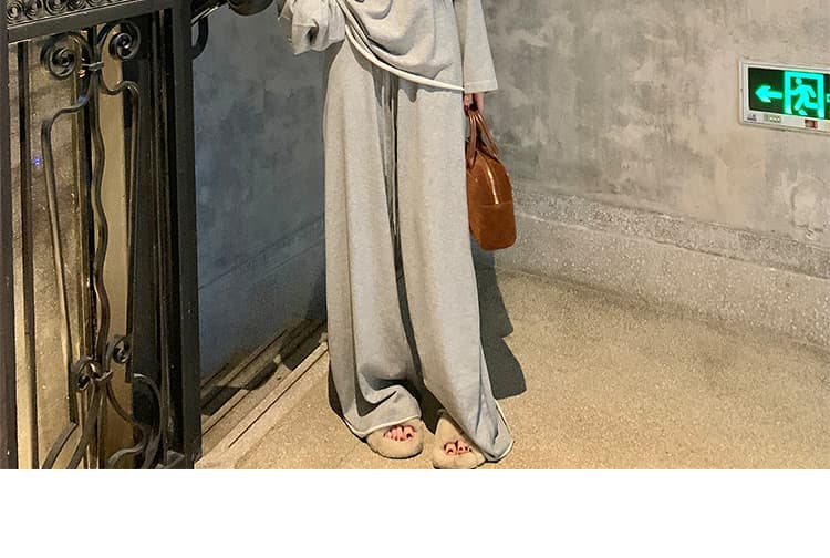 대 물품 한 부서 디자인 센스 임산부 세트 봄 가을 비스듬한 어깨 의류 느긋한 캐주얼 임산부 스트레이트 팬츠 투피스 세트 상세 이미지 37