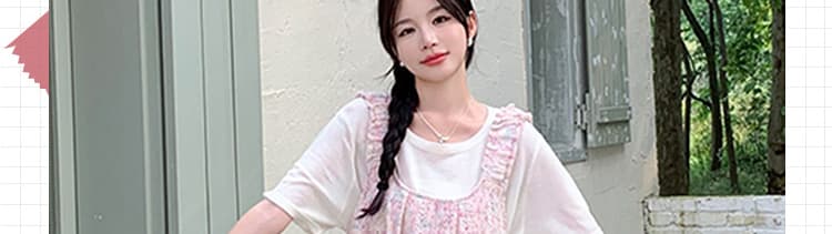 대 물품 새로운 레이스 자카드 임산부 조끼 스커트 투피스 세트 여름 고급 센스 홀로우 아웃 자수 드레스 상세 이미지 2
