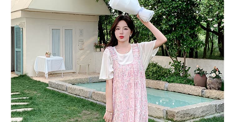 대 물품 새로운 레이스 자카드 임산부 조끼 스커트 투피스 세트 여름 고급 센스 홀로우 아웃 자수 드레스 상세 이미지 23
