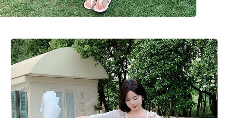 대 물품 새로운 레이스 자카드 임산부 조끼 스커트 투피스 세트 여름 고급 센스 홀로우 아웃 자수 드레스 상세 이미지 27