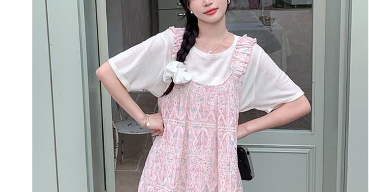 대 물품 새로운 레이스 자카드 임산부 조끼 스커트 투피스 세트 여름 고급 센스 홀로우 아웃 자수 드레스 상세 이미지 36