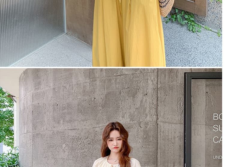 대 물품 여름 새로운 패션 품격 루즈핏 레이스 맨위 휴식 센스 꽃밭 와이드 레그 팬츠 임산부 투피스 세트 상세 이미지 32