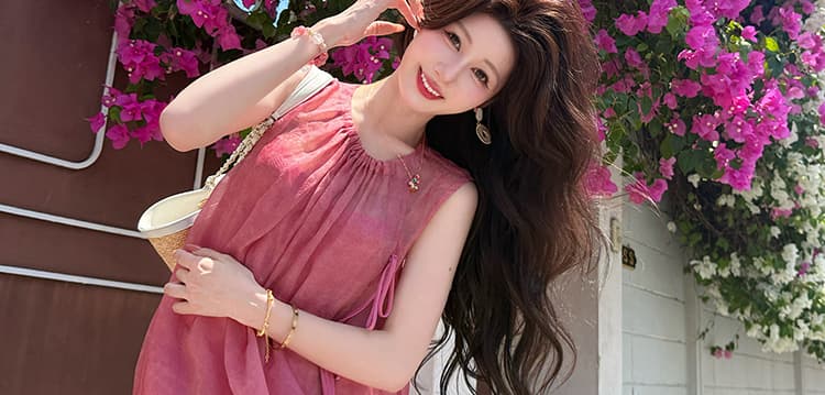 2026 새로운 루즈핏 임산부 슬립 드레스 민소매 드레스 투피스 세트 상세 이미지 31