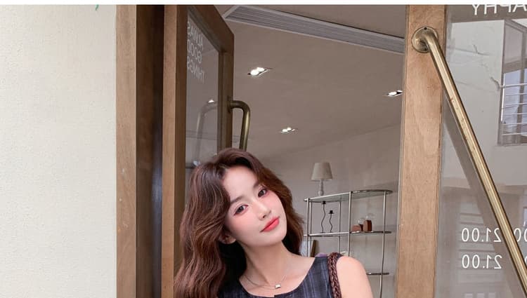 여름 한 부서 레트로 체크무늬 민소매 임산부 조끼 원피스 2026 새로운 디자인 센스 롱 스커트 상세 이미지 38