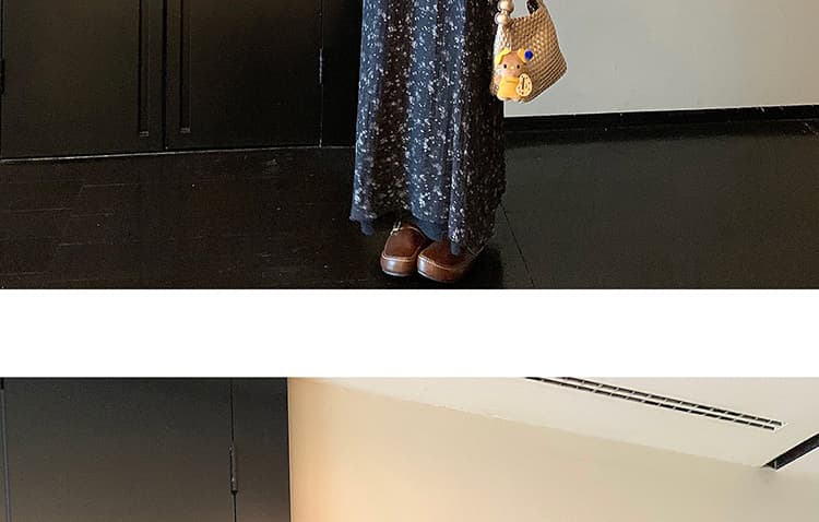 새로운 임산부 투피스 세트 여름 라운드 넥 티셔츠 꽃무늬 슬립 드레스 상세 이미지 32