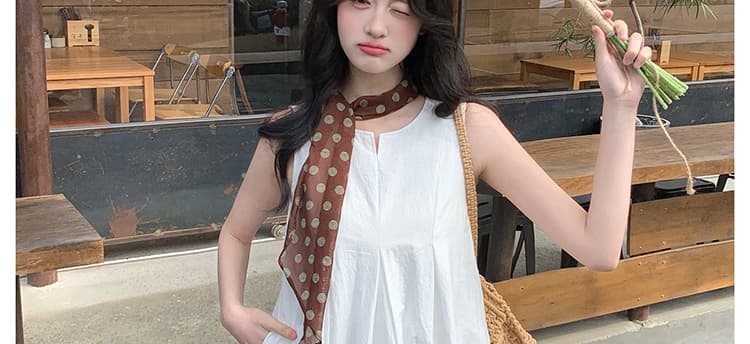 새로운 디자인 센스 프랑스식 꽃밭 조끼 롱 스커트 여름 미니멀리즘 품격 느긋한 바람 민소매 임산부 드레스 상세 이미지 23