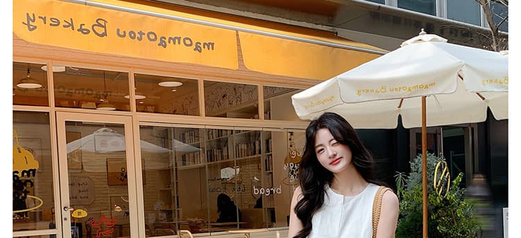 새로운 디자인 센스 프랑스식 꽃밭 조끼 롱 스커트 여름 미니멀리즘 품격 느긋한 바람 민소매 임산부 드레스 상세 이미지 35