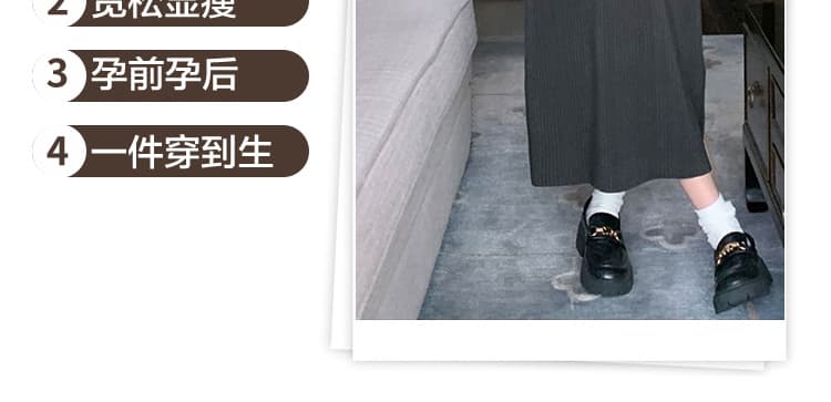 지금 가을 새로운 미니멀리즘 디자인 센스 작은 대중 가죽 베스트 빛 럭셔리 후드티 드레스 임산부 투피스 세트 상세 이미지 13