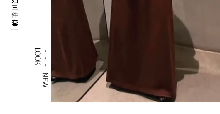 가을 새로운 항구 바람 레트로 체크무늬 세트 루즈핏 슬림해 보이는 다용도 셔츠 스카프 반신 스커트 임산부 3종 세트 상세 이미지 3