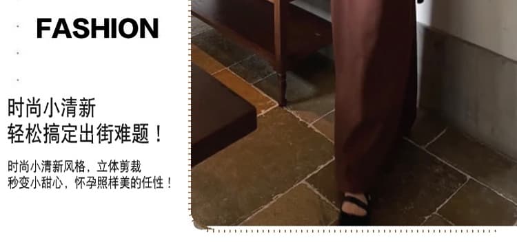 가을 새로운 항구 바람 레트로 체크무늬 세트 루즈핏 슬림해 보이는 다용도 셔츠 스카프 반신 스커트 임산부 3종 세트 상세 이미지 12