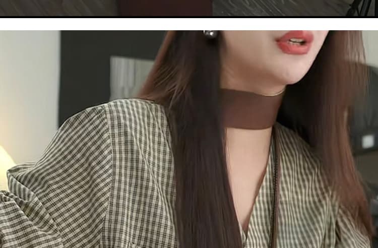 가을 새로운 항구 바람 레트로 체크무늬 세트 루즈핏 슬림해 보이는 다용도 셔츠 스카프 반신 스커트 임산부 3종 세트 상세 이미지 41