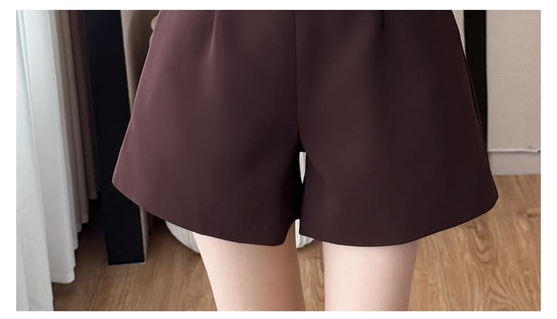 프랑스식 작은 샤넬 스타일 올인원 바지 여름 새로운 패션 빛 럭셔리 명문 여성 디자인 센스 나비 매듭 꼬집기 허리 슬림해 보이는 반바지 상세 이미지 5