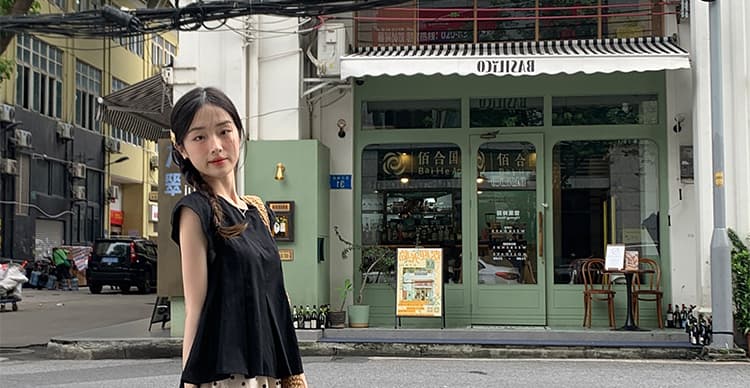 지금 출산 착용 새로운 여름 표지 배 민소매 인형 셔츠 맨위 복부 지지 도트 무늬 반신 스커트 투피스 세트 상세 이미지 27