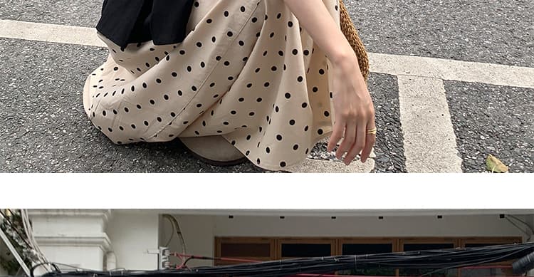지금 출산 착용 새로운 여름 표지 배 민소매 인형 셔츠 맨위 복부 지지 도트 무늬 반신 스커트 투피스 세트 상세 이미지 50
