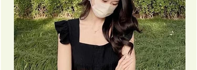 지금 임산부 여름 드레스 패션 새로운 표지 배 민소매 인형 셔츠 맨위 품격 슬림해 보이는 반신 스커트 투피스 세트 상세 이미지 2