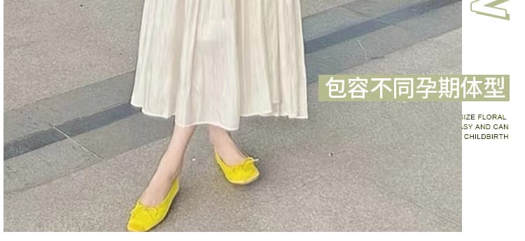지금 임산부 여름 드레스 패션 새로운 표지 배 민소매 인형 셔츠 맨위 품격 슬림해 보이는 반신 스커트 투피스 세트 상세 이미지 8