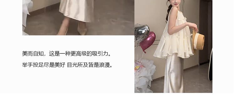 지금 출산 착용 고급 센스 달콤함 연령 감소 세트 여성 나비 매듭 조끼 맨위 복부 지지 반신 스커트 투피스 세트 상세 이미지 6