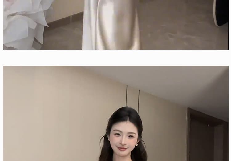 지금 출산 착용 고급 센스 달콤함 연령 감소 세트 여성 나비 매듭 조끼 맨위 복부 지지 반신 스커트 투피스 세트 상세 이미지 27