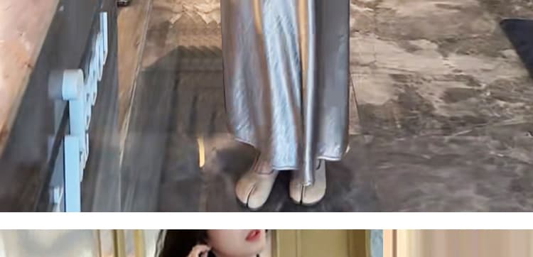 지금 출산 착용 패션 여름 새로운 세련된 외국 가스 루즈핏 맨위 문단 얼굴 반신 스커트 투피스 세트 상세 이미지 20