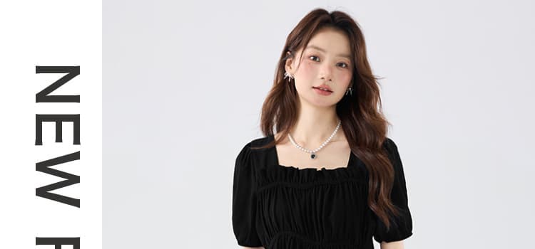 지금 출산 착용 여름 새로운 검정색 프랑스식 광장 칼라 반팔 셔츠 디자인 센스 하이웨이스트 복부 지지 반신 스커트 상세 이미지 1