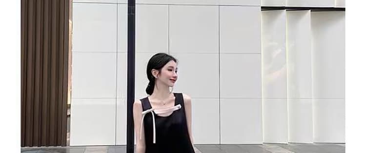 지금 출산 착용 품격 착용 가져 가라. 나비 매듭 디자인 센스 슬립 맨위 도루 센스 한 마디 반신 롱 스커트 세트 상세 이미지 17