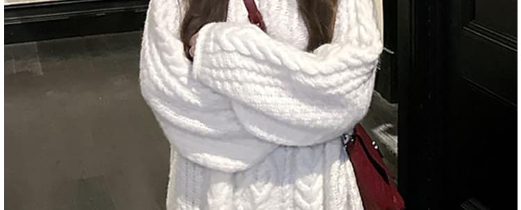 지금 출산 착용 봄 가을 고급 센스 느긋한 바람 꽈배기 풀오버 니트 스웨터 양모 복부 지지 와이드 레그 팬츠 세트 상세 이미지 15