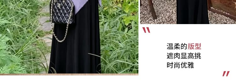 지금 출산 착용 조기 가을 한 부서 착용 가져 가라. 느슨함 센스 니트 스웨터 스웨터 큰 진자 반신 스커트 투피스 세트 상세 이미지 9