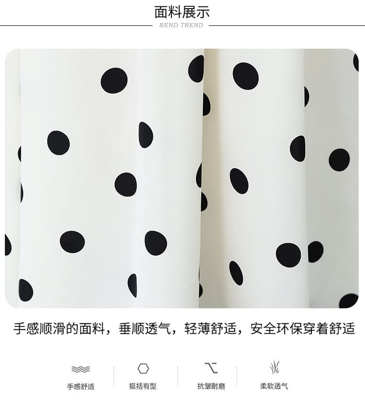 광저우 열세 개 드레스 여름 새로운 폭발 빅 사이즈 품격 슬림해 보이는 페이크 레이어드 패치워크 도트 무늬 길다 치마 상세 이미지 12