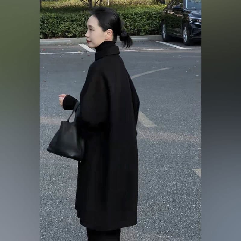 아메리칸 디스플레이 품격 루즈핏 다용도 보온 여성 코트 2026 가을 겨울 새로운 차가운 소녀 슬림해 보이는 모직 코트 트렌디 이미지 3