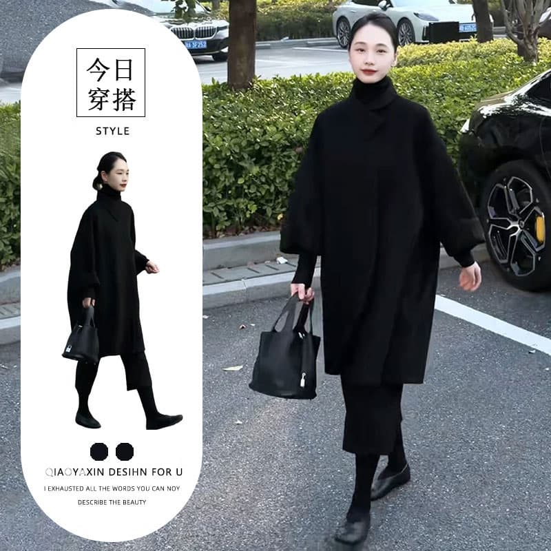 아메리칸 디스플레이 품격 루즈핏 다용도 보온 여성 코트 2026 가을 겨울 새로운 차가운 소녀 슬림해 보이는 모직 코트 트렌디 상세 이미지 1