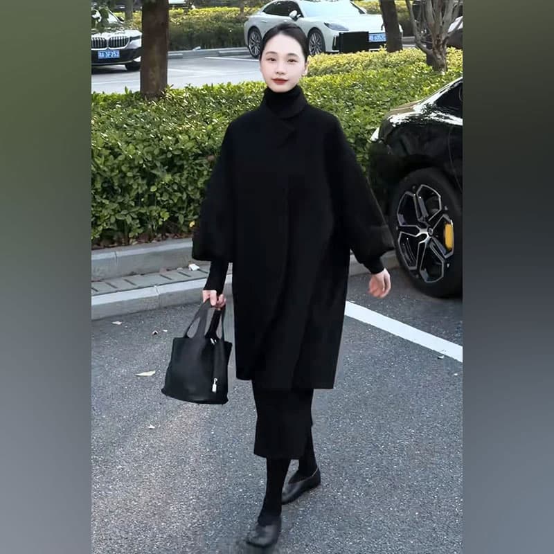아메리칸 디스플레이 품격 루즈핏 다용도 보온 여성 코트 2026 가을 겨울 새로운 차가운 소녀 슬림해 보이는 모직 코트 트렌디 상세 이미지 2