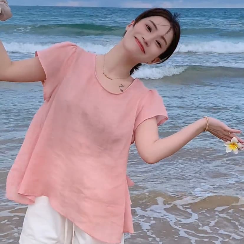 2026 년 봄 가을 여름 새로운 라미 차가운 센스 통기성 상쾌 디스플레이 화이트 도루 가을 센스 디자인 센스 부드러운 여성 셔츠