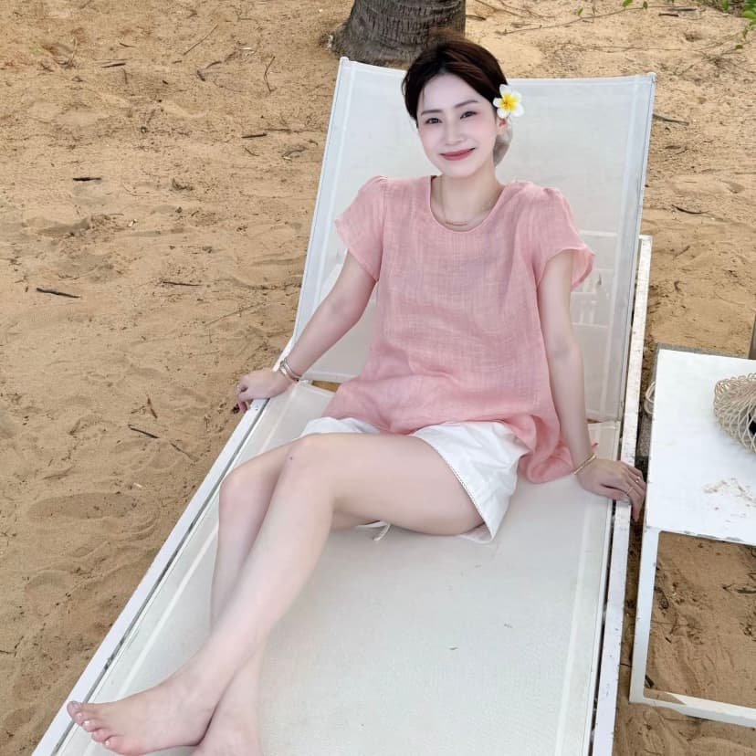 2026 년 봄 가을 여름 새로운 라미 차가운 센스 통기성 상쾌 디스플레이 화이트 도루 가을 센스 디자인 센스 부드러운 여성 셔츠 상세 이미지 1