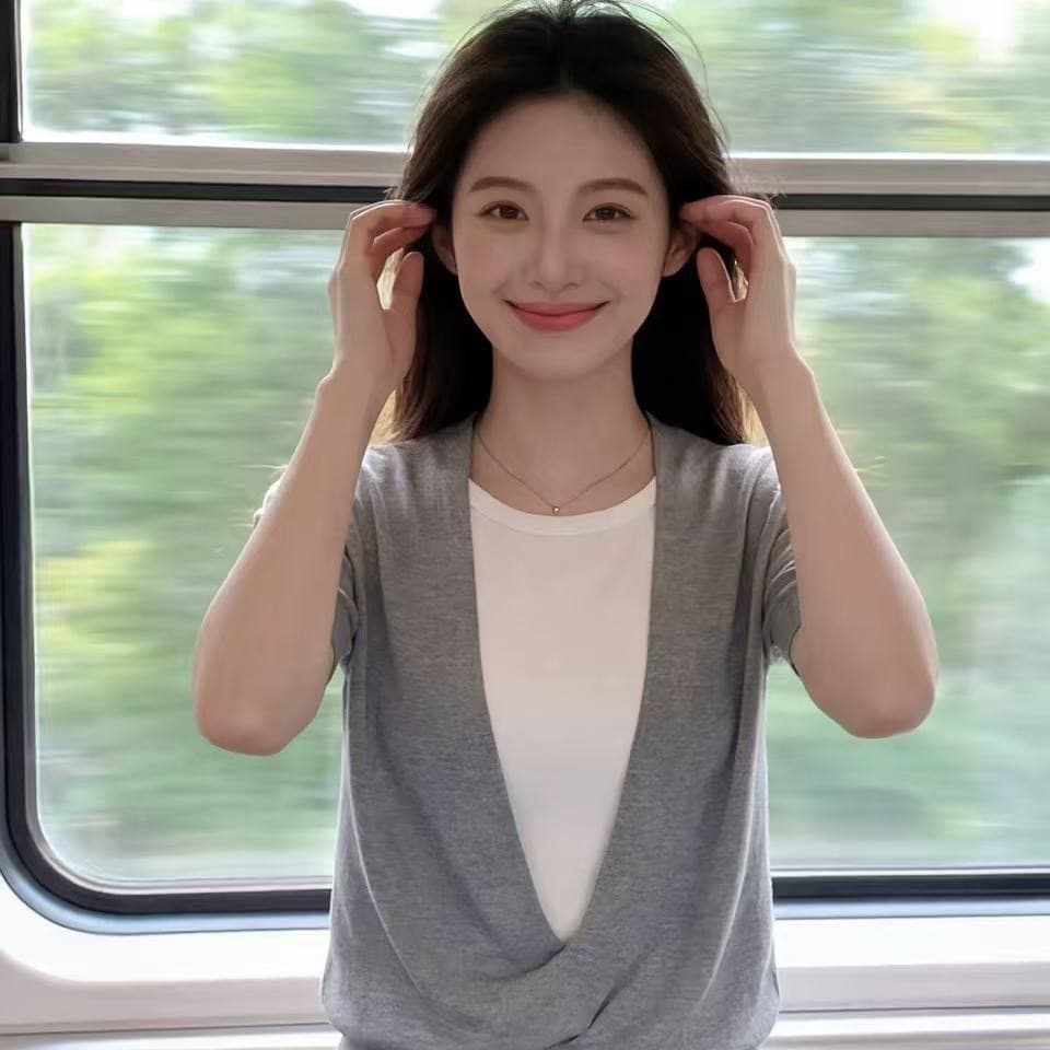 티셔츠 여성용 짧은 소매 2026 여름 고유 한 아름다운 그레이트 보지 마 명중 섹션 디자인 센스 쇼트 스타일 아름다운 긍정적 인 어깨 작은 맨위 이미지 5