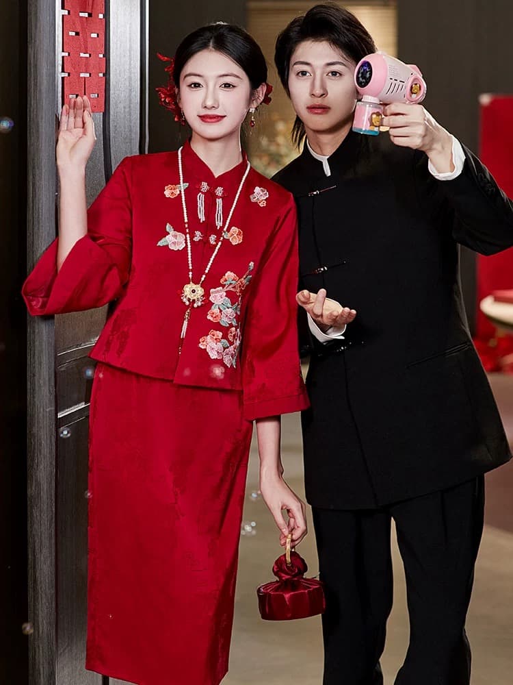 새로운 중식 토스트 서비스 보여주기 와우 서비스 빅 사이즈 지방 mm 신부 결혼 관대 한 점잖은 참여 예복 캐비닛에서 잔치 결혼 서비스 상세 이미지 5