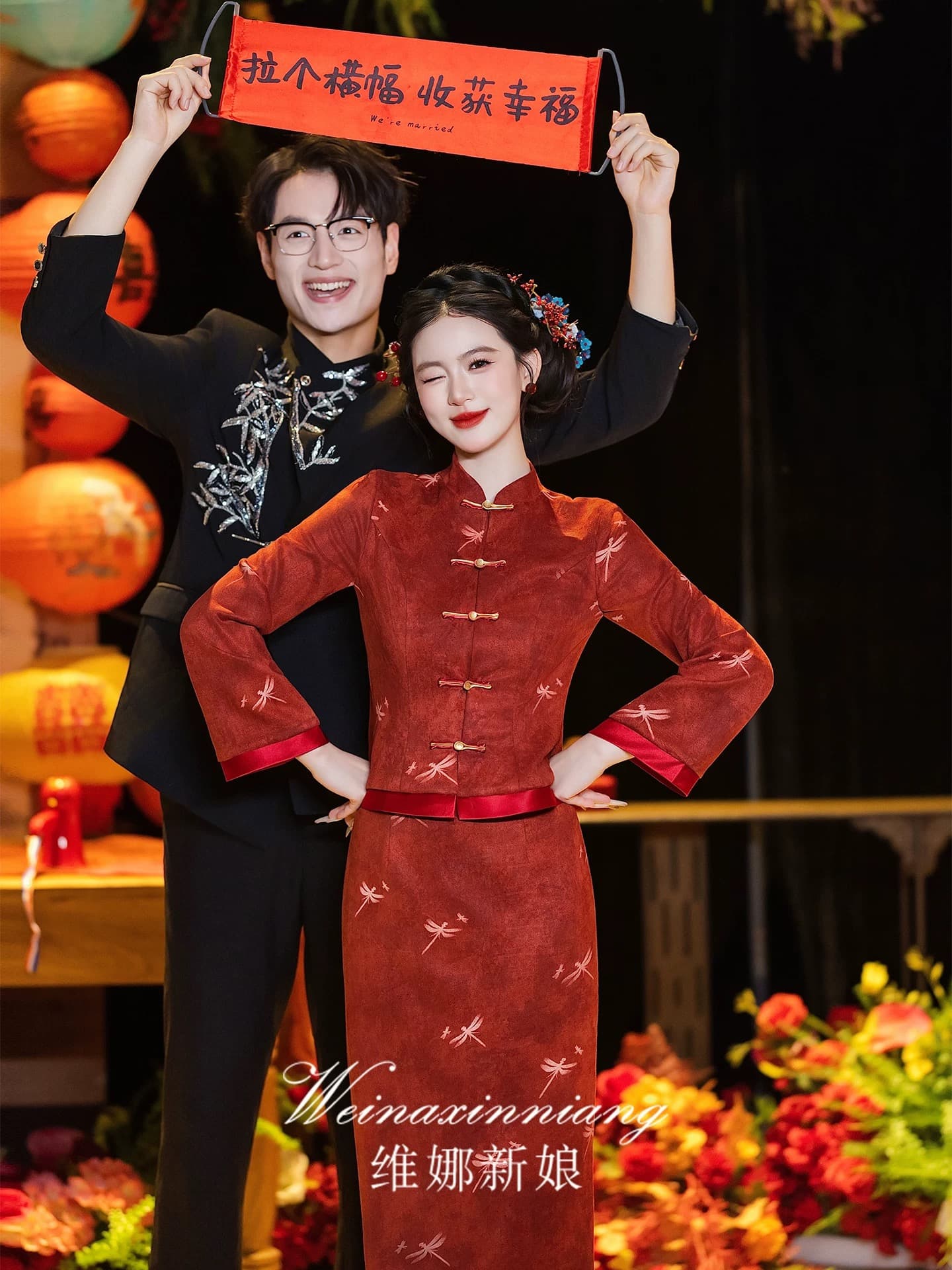 새로운 중식 토스트 서비스 신부 2026 새로운 고급 센스 개선 치파오 세트 결혼 참여 예복 드레스 상세 이미지 4