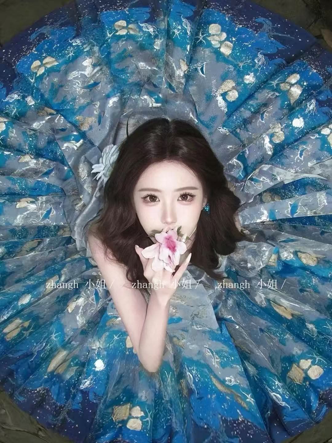 생선뼈 코르셋 가져 가라. 파란색 말 얼굴 치마 세트 여성 2026 새로운 성인 반신 스커트 이브닝 드레스 새로운 중식 한푸 이미지 2