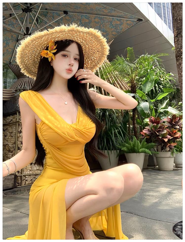 2026 봄 여름 새로운 휴가 사진 찍기 해변 드레스 순수한 욕망 섹시함 망사 비스듬한 어깨 슬립 드레스 타이트 스커트 롱 스커트 상세 이미지 19