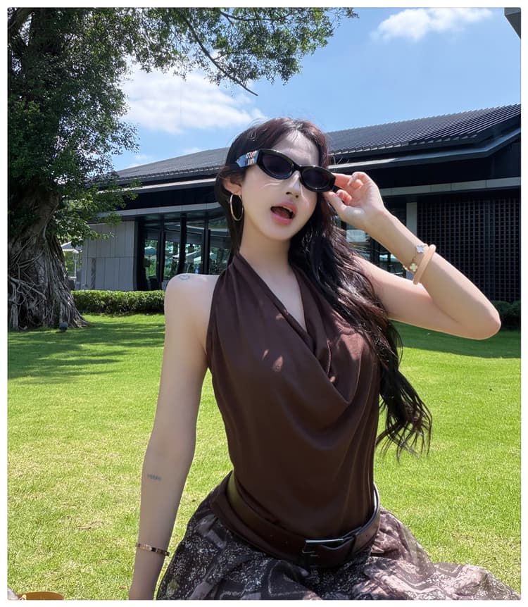 슈퍼 화재 전체 집합 패션 외국 가스 연령 감소 캐주얼 출퇴근 착용 가져 가라. 행침 목 맨위 프린트 반신 스커트 투피스 세트 여름 상세 이미지 16