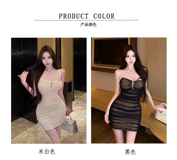 실사 프랑스식 튜브탑 슬립 여성 드레스 여름 새로운 허리 수축 타이트 스커트 섹시함 백리스 미니 스커트 핫걸 품격 상세 이미지 5