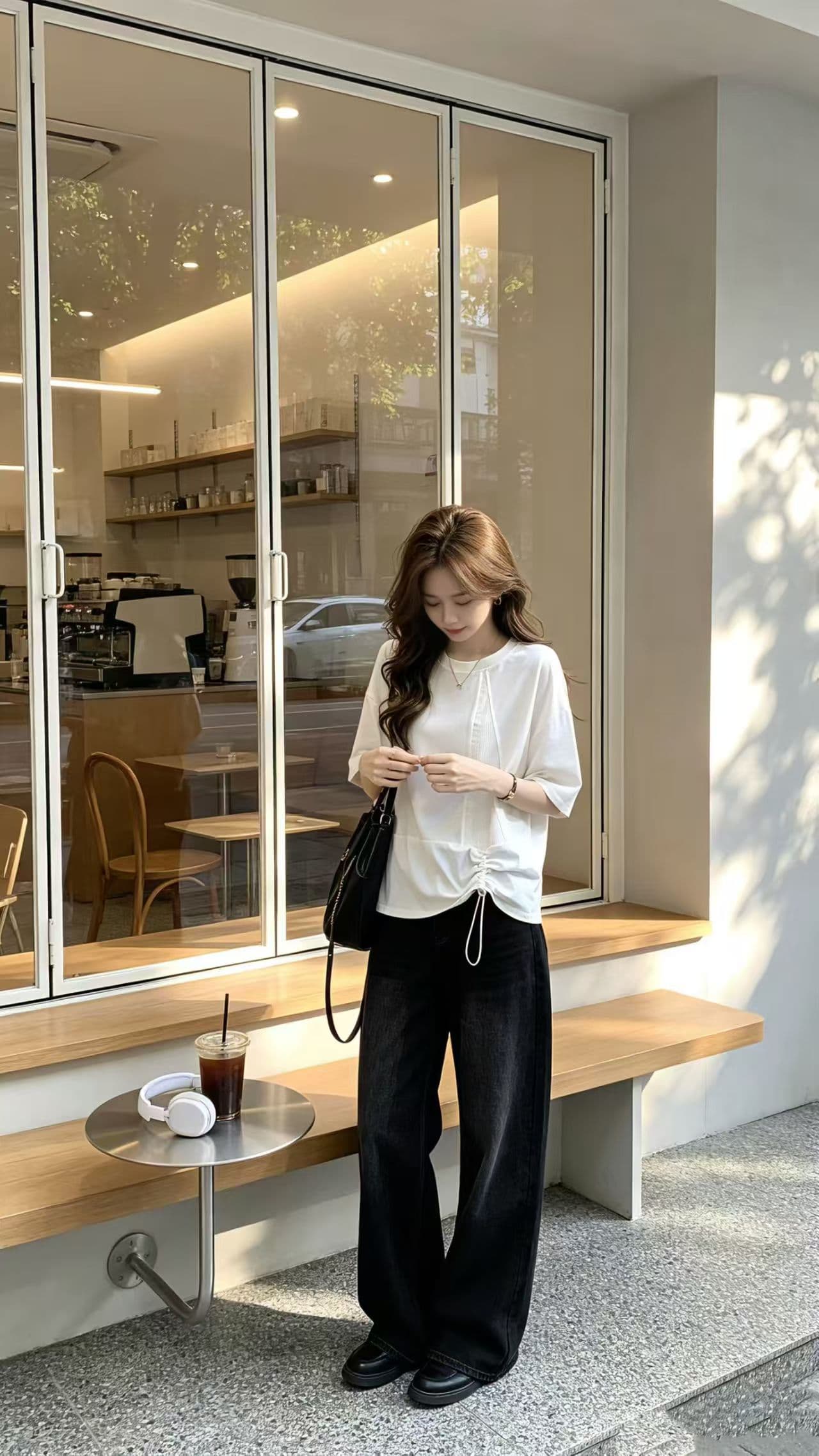 디자인 센스 펌프 로프 반팔 티셔츠 여성 여름 드레스 새로운 빅 사이즈 지방 mm 슬림해 보이는 표지 배 루즈핏 한 부서 chic 맨위 상세 이미지 2