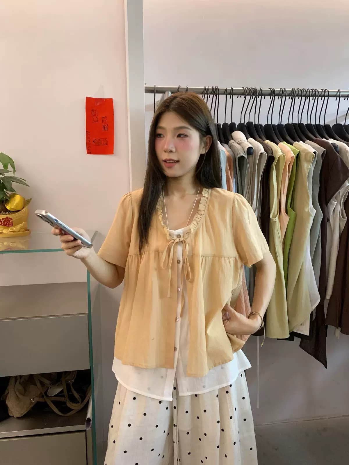 ulour u 과립 켜기 새로운 직접 대 폭발 레이스 작은 디자인 센스 패치워크 반팔 페이크 레이어드 작은 셔츠 95888 상세 이미지 12